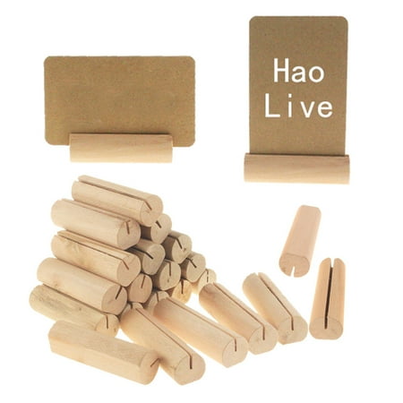 

Dream Lifestyle Wood Place Card Holders 20pcs Rustic Table Number Holders with Flat Base Paper Cards Table Number Holders Photo Holder Display Stands for Wedding Party Decoration Photo Display
