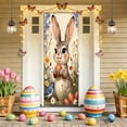 thumbnail image 4 of Weloille Easter Door Cover Decoration, 35 x 71 Inch Festive Pattern Door Curtain, Reusable Washable Fabric Door Banner, Holiday Decor for Front Door, Entryway, Living Room and Party Backdrop, 4 of 6