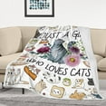 thumbnail image 3 of Cat Blanket Ultra Soft Flannel Throw Blanket Just a Girl Who Loves cat Blankets Cat Gifts for Cat Lovers Cozy Lightweight Blankets for Women Kids Adults 50"X 40", 3 of 6