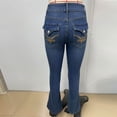 thumbnail image 6 of Levmjia Womens Jeans Leg Pants Straight Fashion Pocket Solid Color High Waist Stretch Straight Tummy Control Comfort Fit Denim Bottoms For Daily Casual Wear, 6 of 7