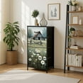 thumbnail image 7 of Dresser for Bedroom with 4 Storage Drawers Farmhouse Dandelion Rustic Flower Barn Wooden Fence Dandelions Grass Dressers Chest of Drawers Steel Framed Fabric Closet Organizers for Entryway, 7 of 7