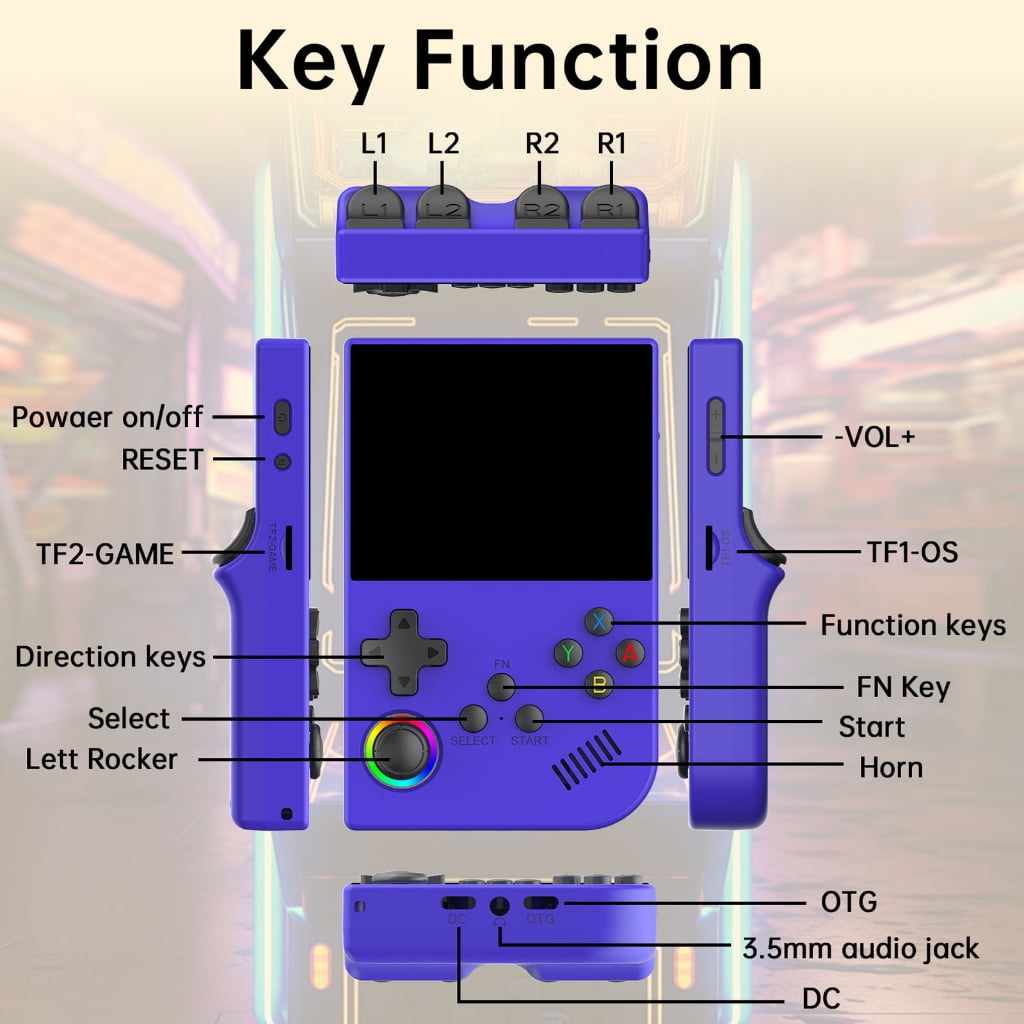 Customizable Retro Gaming Device Multiple Platform Compatibility High Resolution Display Portable ABS Extended Play