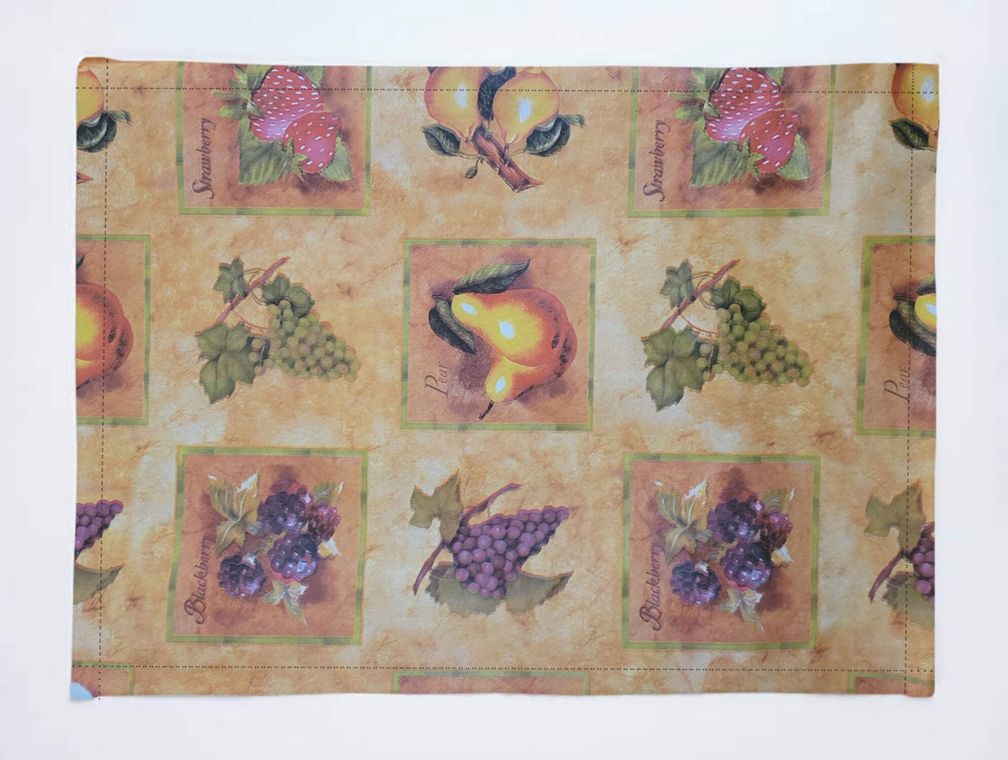 Plastic with Flannel Backing Dinner Table Placemats Holiday Home Decoration 13" x 19" (Pack of 4)