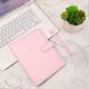 thumbnail image 5 of A5 PU Leather Ring Binder, Refillable 6 Ring Binder Case, Binder Notepad and Meeting Notebook, Travel Writing Notebook Diary Binder (Pink), 5 of 5