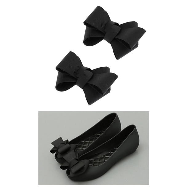 2 / Set Butterfly de Clips Decoración Negro Colco Encantos de zapatos de Bowknot