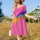 thumbnail image 4 of Vestido de manga corta con estampado azul de Joan Miró 2, ropa de mujer, vestido elegante coreano, verano 2025, vestido de mujer., 4 of 7