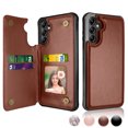thumbnail image 1 of Njjex Wallet Case For Samsung Galaxy A14 5G PU Leather ID Cash Credit Card Holder Slots Magnetic Closure Flip Cover [Brown], 1 of 7