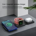 thumbnail image 2 of 3 in 1 Wireless Charger Foldable Fast Wireless Charging Station,Compatible with All Mobile which has Wireless Charging Function,iPhone 14/13/12, AirPods, iWatch - (Black), 2 of 9