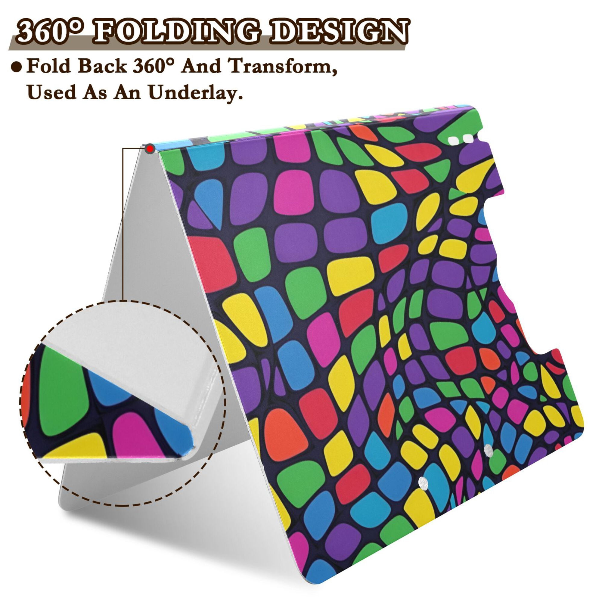 FORMRS A4 Clipboard Folder with Pen Holder Horizontal Foldable School Office Binder, Colorful Psychedelic