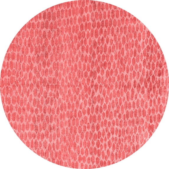 Ahgly Company Indoor Round Abstract Red Modern Area Rugs, 8' Round