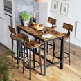 thumbnail image 5 of VASAGLE Bar Stools Set of 2, Counter Stools, Bar Chairs with Backrest, 28.7-inch Tall Seat, Rustic Brown and Black, 5 of 5