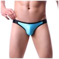 thumbnail image 3 of Penkiiy Mens Sexy Underwear Briefs Men's Buttless Briefs Brushed Breathable Sexy Double Butt Pants Blue Underwear, 3 of 9