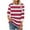 Red, variant on purcolt Womens 3/4 Length Sleeve Tops Striped Color Block T Shirts Casual Crewneck Loose Tunic Tops Basic Tees(Brown, M)
