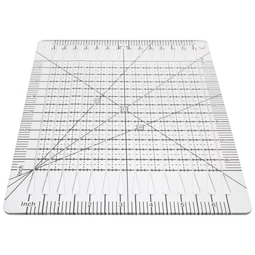 Slotted Quilting Ruler Square Acrylic Fabric Cutting Clear Mark Non ...