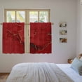 thumbnail image 4 of Red Marble Texture Tier Curtains, Vintage Minimalism Abstract Ombre Art Light Filtering Kitchen Curtains, 2Pcs Rod Pocket Half Window Treatments Panels for Sink Cafe Cabinet Basement 27.5x45 Inches, 4 of 9
