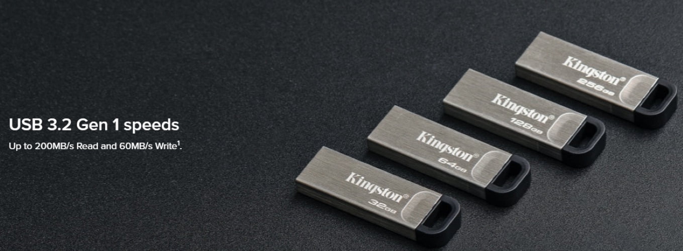 Kingston 128GB DataTraveler Kyson 200MBPS Read 60MBPS Write Speed Flash Drive (5-Pack) Bundle with USB-C Adapter (2 Items)