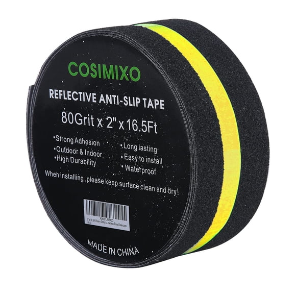 COSIMIXO 1" x 35Ft Heavy Duty Anti Slip Tape for Stairs Outdoor/Indoor Waterproof Grip Tape Safety Non Skid Roll for Stair Steps Traction Tread Staircases Non Slip Strips Black