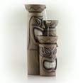 thumbnail image 3 of Alpine Corporation GIL838 Outdoor Floor 3-Tiered Soothing Polynesian Tiki Head Bowl Waterfall Fountain, 29", Brown, 3 of 11