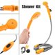 thumbnail image 4 of Advancent Herramientas de ducha de coche para acampar, Kit de baño para exteriores, cabeza recargable, plegable para senderismo, floración, carpas Naranja con balde, 4 of 6