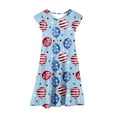 thumbnail image 5 of Delliss Girl's Summer Print Dresses Flying Sleeve Tiered Swing Casual Sundress, 5 of 7