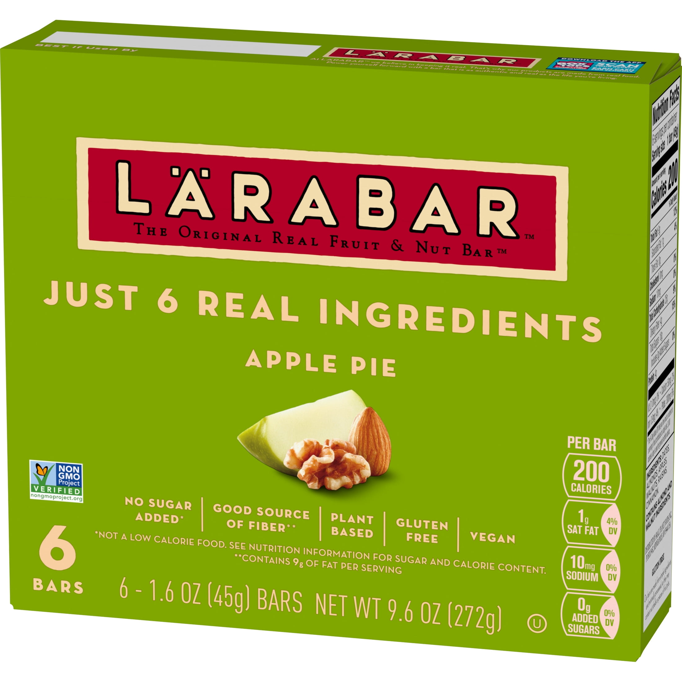 (8 pack) Larabar Apple Pie, Fruit and Nut Bars, Gluten Free and Vegan, 6 Count, 9.6 oz