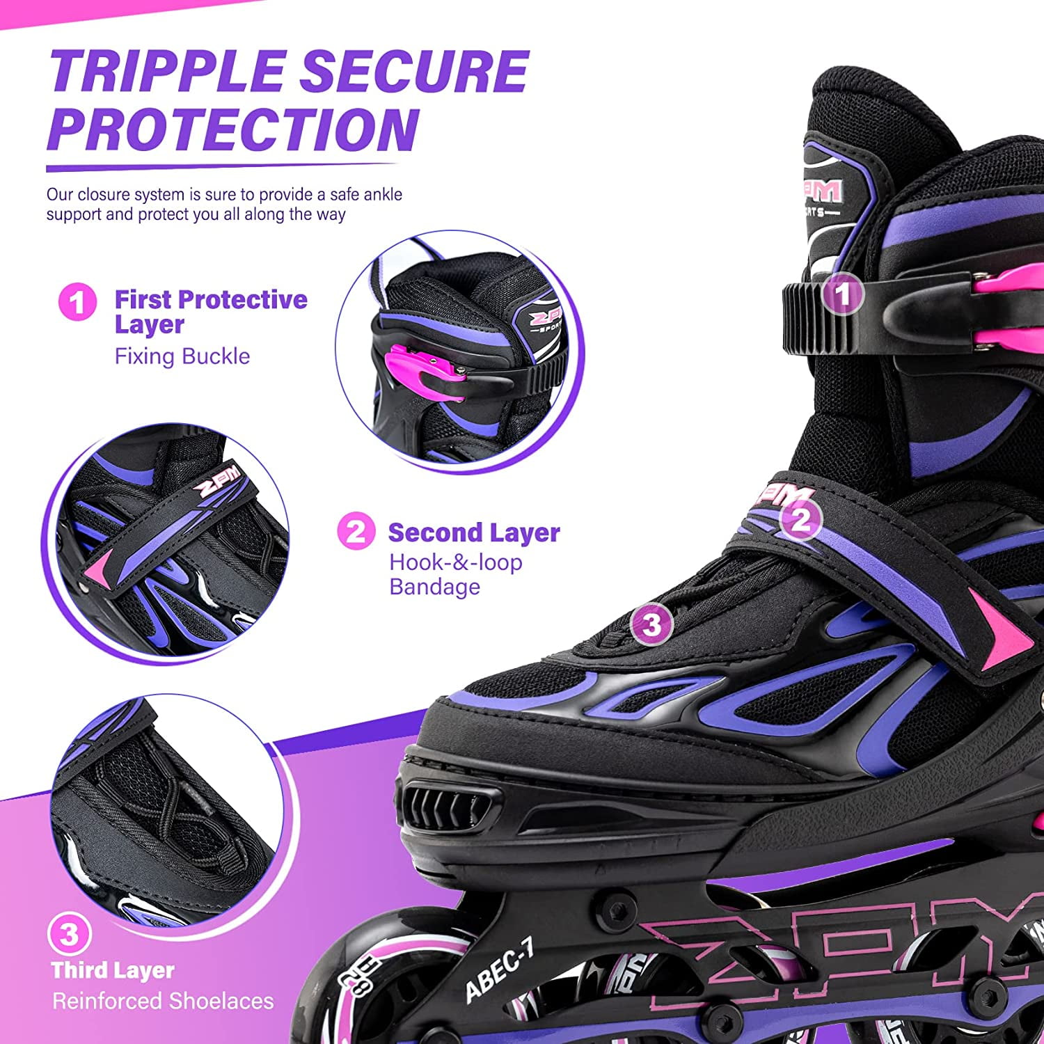 Adjustable Flashing Inline Skates, All Wheels Light Up, Fun Illuminating Skates for Kids Men Adult Women and Boys