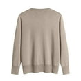 thumbnail image 4 of Sweaters for Women Long Sleeve Crew Neck Ribbed Knit, Lightweight Soft Cozy Warm Pullover Tops Khaki L, 4 of 5