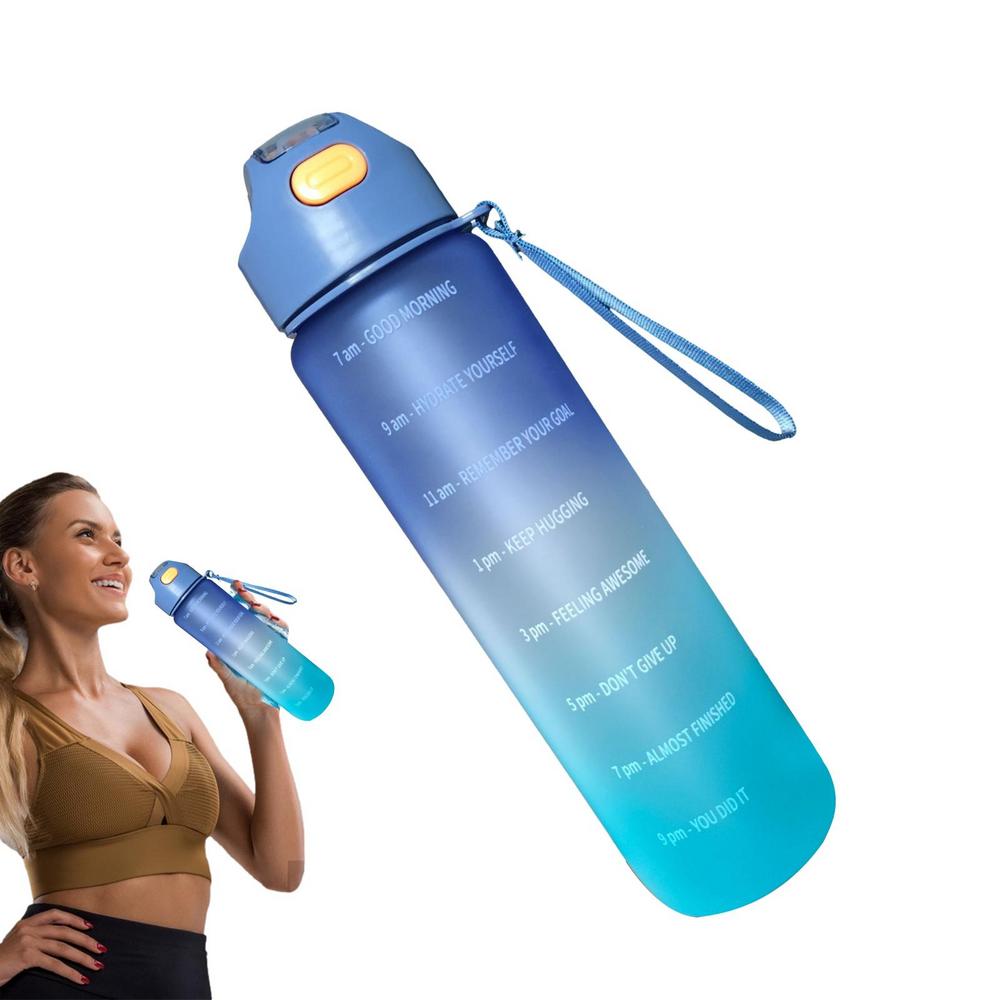 Lucybak Sports Water Bottle Gym Water Bottles For Men With Time Marker