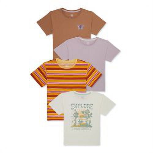 Wonder Nation Girls Graphic T-Shirt, 4-Pack, Sizes XS-XXL - Walmart.com