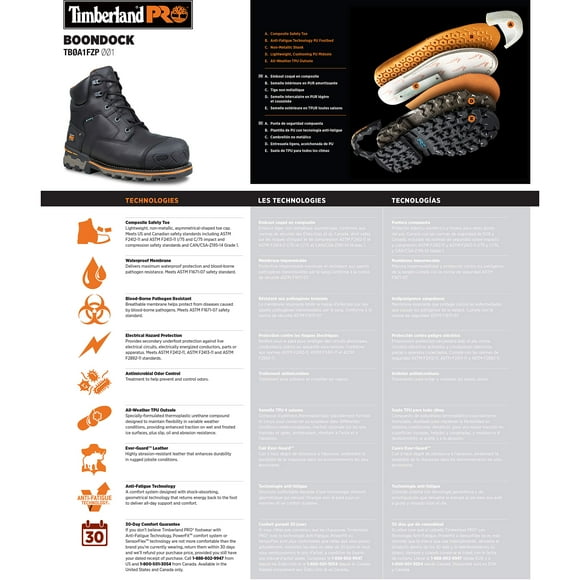 Timberland PRO Men's Boondock 6" Composite Toe Waterproof Industrial & Construction Shoe, Black Full Grain Leather, 7 M US