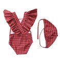 thumbnail image 3 of Baby Girl Swimsuit Cute One Piece Bathing Suit with Sun Protection Ruffles Swimwear (9M-6T), 3 of 3