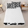 thumbnail image 4 of Erosebridal Minimal Cow Spot Pattern Zipper Full Size Comforter Sets with Fitted Sheet and 2 Pillowcases,Irregular Blot Print Zipper Bedding Set,Black White,Reversible, 4 of 6