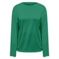 thumbnail image 6 of Womens Long Sleeve T Shirts Extra Large Tshirt Oversized Crewneck Basic Loose Top Casual FallGreen XXXL, 6 of 6