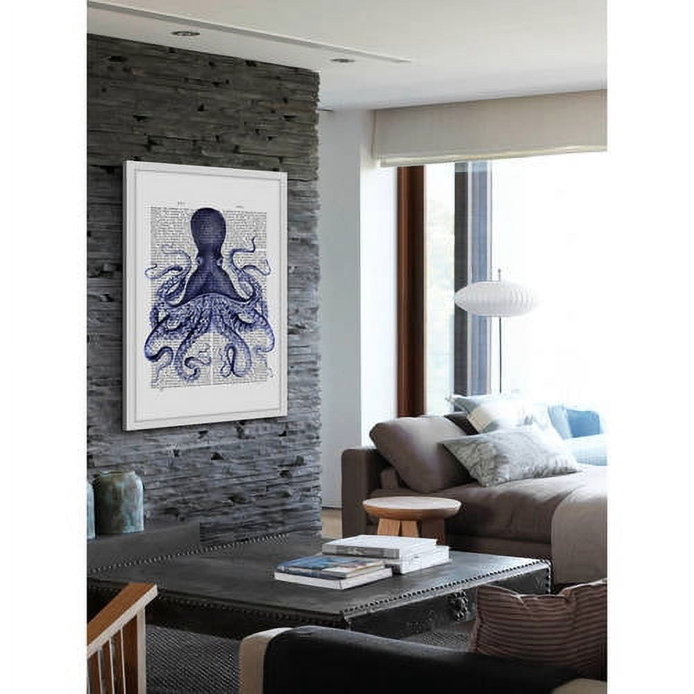 Marmont Hill "Blue Octopus 3" Framed Painting Print