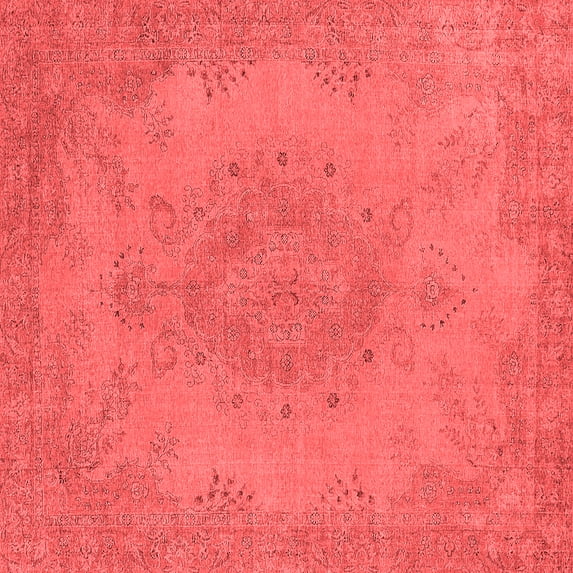 Ahgly Company Indoor Square Oriental Red Industrial Area Rugs, 4' Square