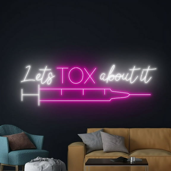 Handmadetneonsign Lets Tox About It Neon Sign, Botox Neon Art Decor, Botox Filler Neon Wall Decor