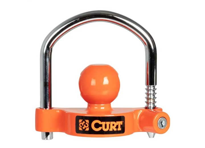 Curt 23090 Universal Trailer Coupler Lock Hardened Steel w/Chrome Plated U-Lock