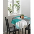 thumbnail image 2 of Square/Round Table Cloths 42x42inch, Teal Gray Geometric Party Tablecloth Cotton Linens Table Covers for Kitchen Dinning Wedding Decoration, Stain/Wrinkle Resistant, Abstract Texture, 2 of 5