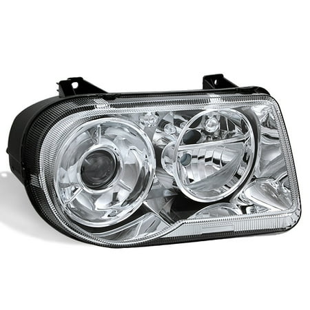 300c Halo Led Projector Headlights - Fits 2005-2010 Chrysler 300C Driver Left Side Replacement Projector Headlights