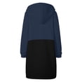 thumbnail image 5 of TIANZEN Women Autumn And Winter Casual Fashion Solid Color Drawstring Hooded Long Zipper Pocket Coat Long Jacket Coat Casual Suit Jacket for Women Jean And Wool Jacket Long Anorak Jacket, 5 of 5