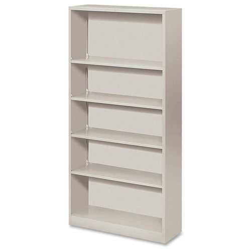 HON Metal Bookcase, Five-Shelf, 34-1/2w x 12-5/8d x 71h, Light Gray - HONS72ABCQ