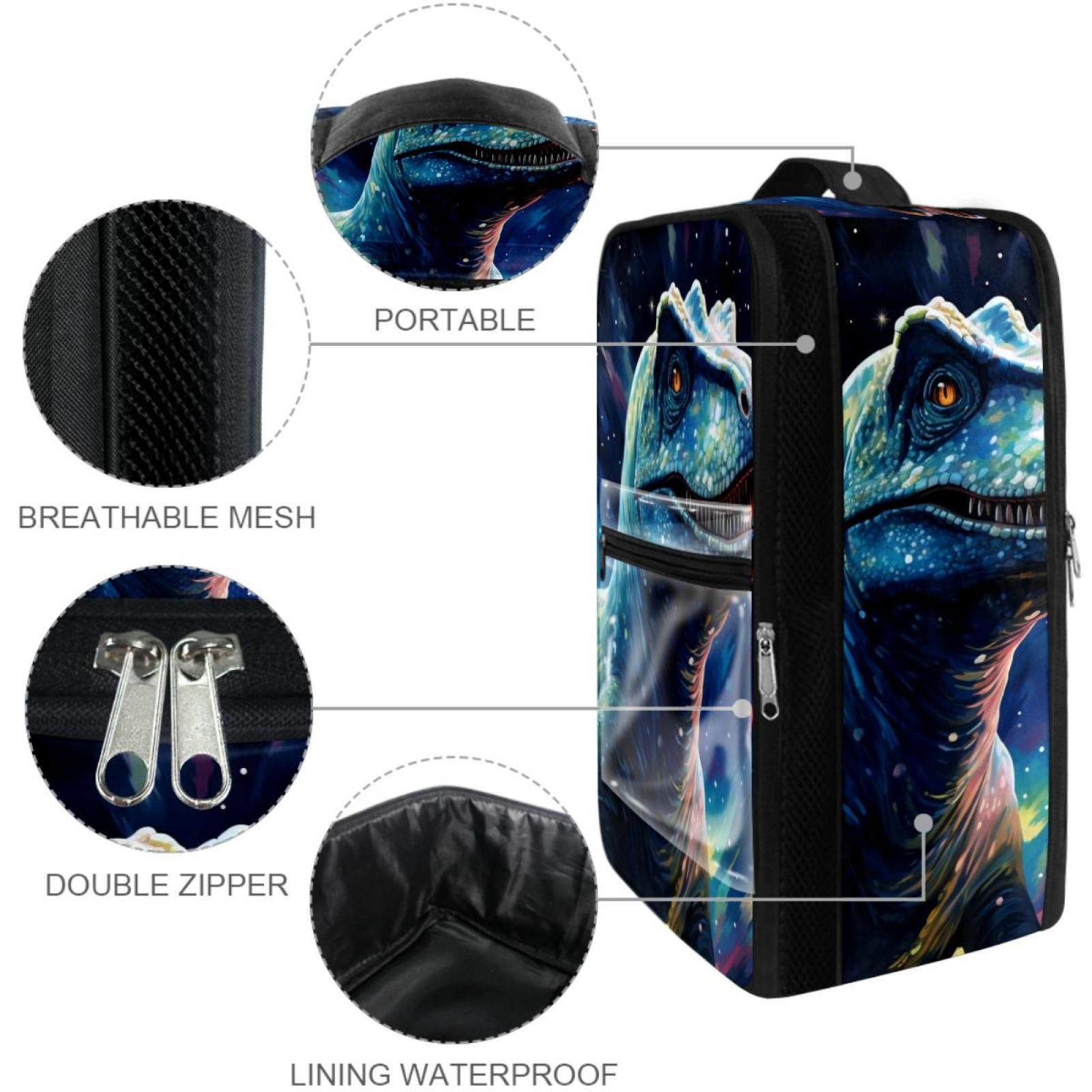 Starry Dinosaur Durable Polyester Shoe Storage Box - 23x31cm/9x12in Size | Keep Your Shoes Organized and
