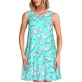 thumbnail image 1 of Fotbe Seashell And Starfish Vestido de Verano sin Mangas para Mujer – Vestido Midi Línea A, Estilo Camiseta Floral, Vestido Playero Casual y Fluido, 1 of 7