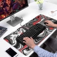 thumbnail image 2 of Grey Red Black Thick Lines&nbsp;desk Mouse Padwaterproof,rubber+multispandexno Slip Line Series MousepadDesk Pad for Office Home Game 31.5x15.7inches, 2 of 7