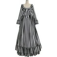thumbnail image 2 of Tassel Costume Dress Black and White Striped Dress, 2 of 5