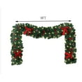 thumbnail image 2 of BallsFHK Christmas wreath-9FT pine wreath with red berry cedar fruit and bow, suitable for indoor and outdoor Christmas decoration, 2 of 4