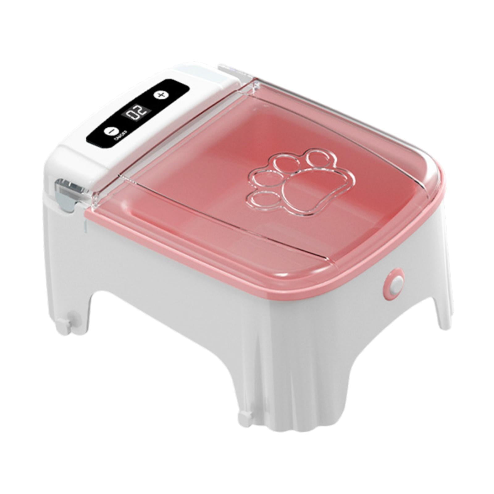 oshhni Automatic Timed Cat Feeder Cat Timed Feeding for Kittens Dry Food Small Dogs Pink