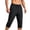 Black, variant on Sweat Capris Men Cotton Casual Drawstring Elastic Waist Loose Big And Tall Capri With Pockets Size XL-5XL