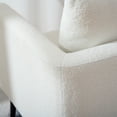 thumbnail image 6 of Accent Chair,Fabric Armchair Club Chair Single Chair Upholstered Arm Chair with Solid Wood Legs for Living Room/Bedroom,White, 6 of 7