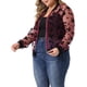 thumbnail image 4 of Chaqueta bomber de encaje floral transparente de manga larga para mujer de tallas grandes Agnes Orinda 2X Burdeos, 4 of 6